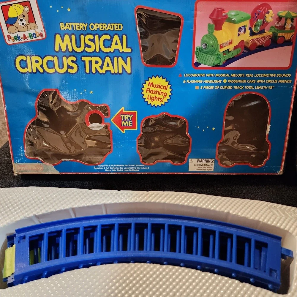 Vintage Peek-A-Babe Battery Operated Musical Circus Train READ DESCRIPTION‎